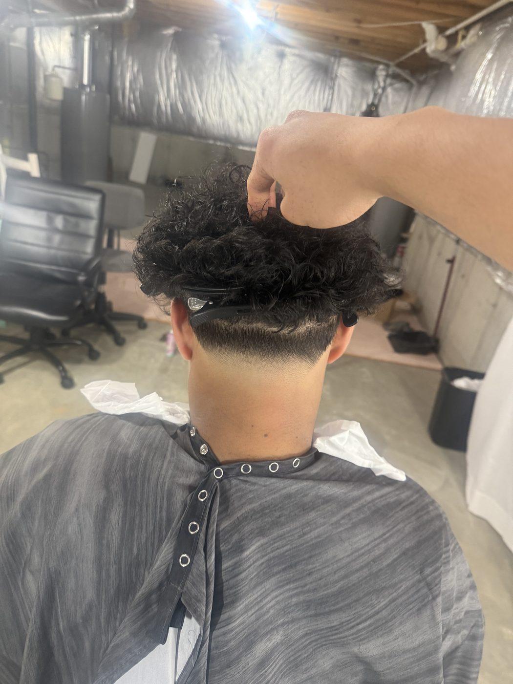 Fresh cut, back of head