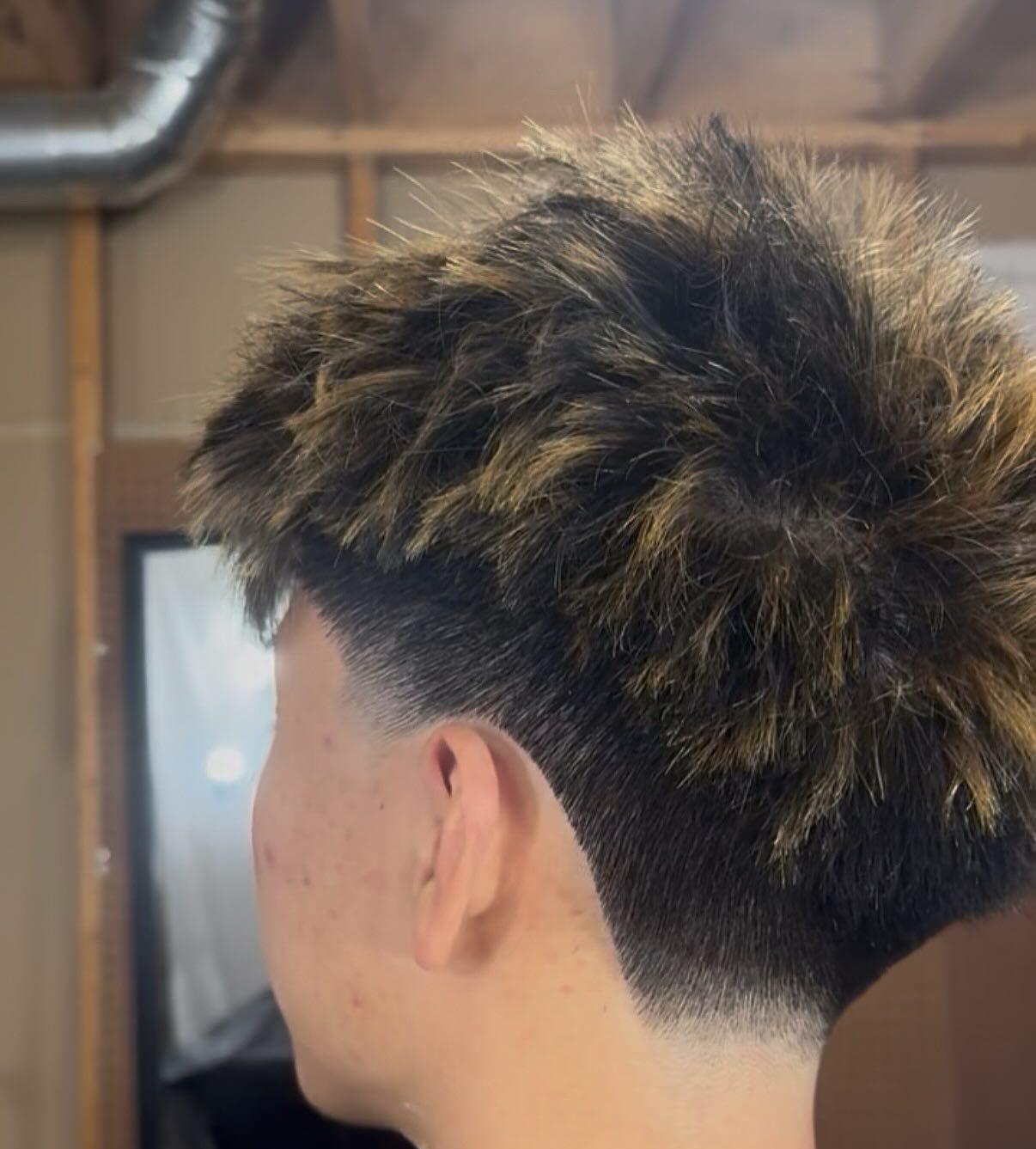 Spiky bleached cut