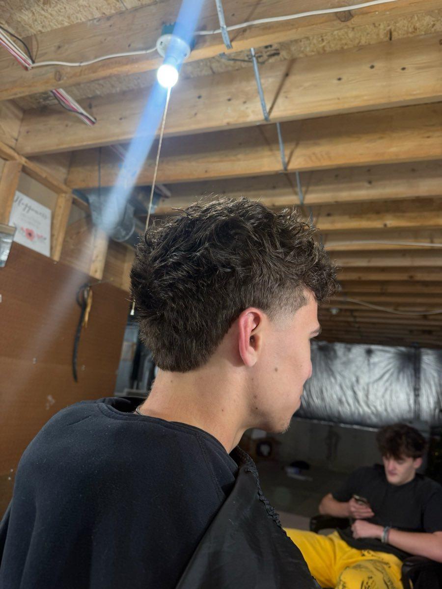 Textured cut, back view